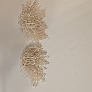 Vintage Clear Acrylic Faseted Domed Shape Shoe Clips